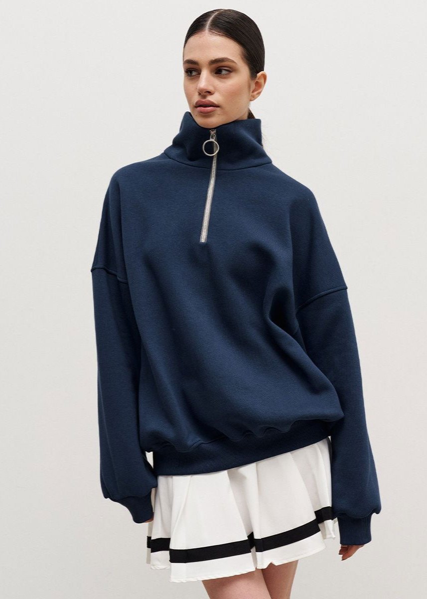 Thirza | Ruimvallende Halfzip Trui