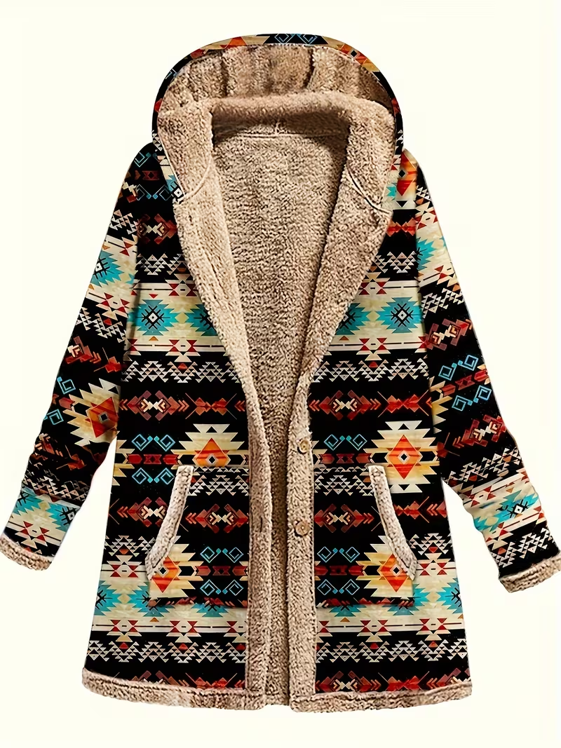 Albertje | Gevoerde Aztec Jas met Capuchon
