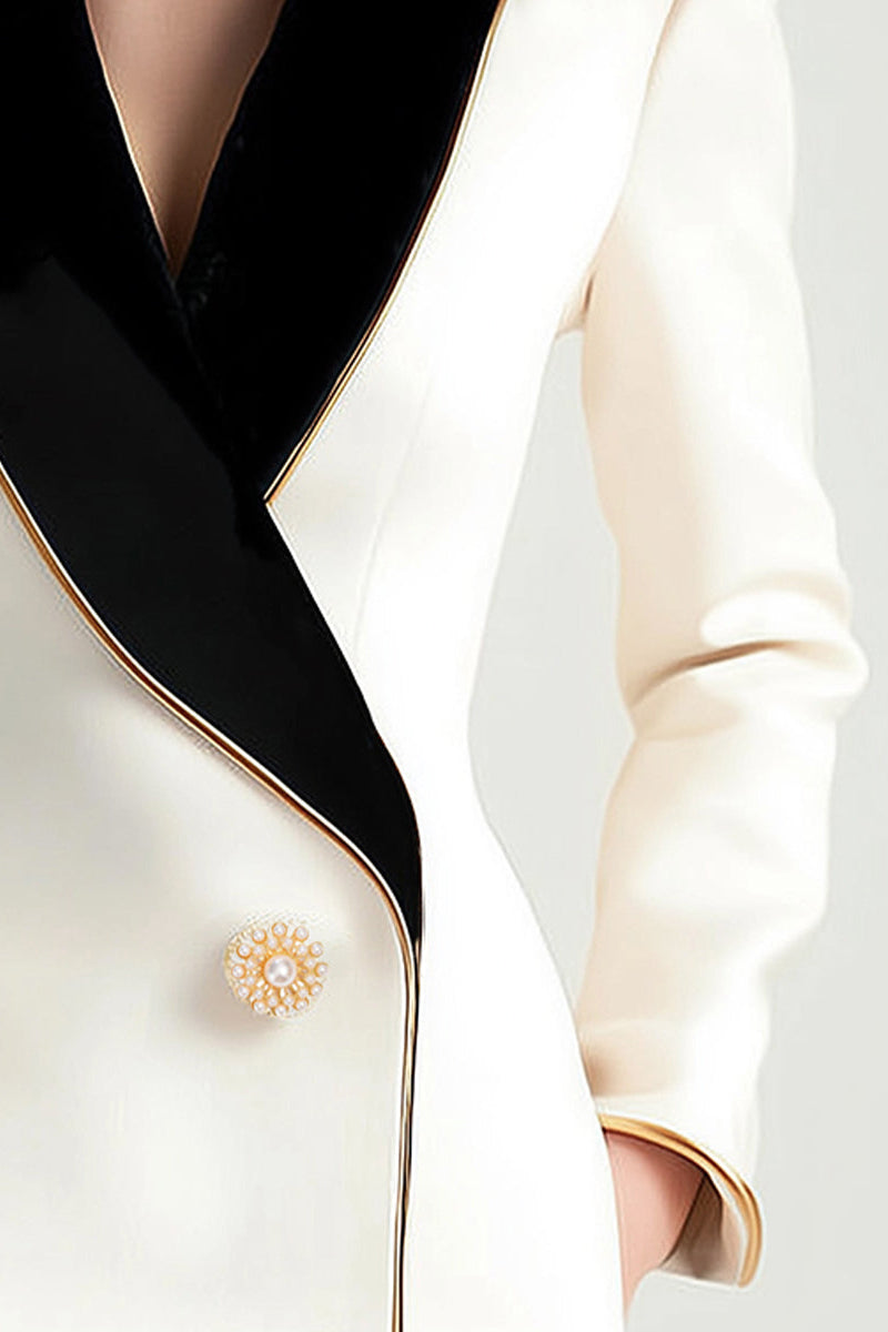 Dineke | Asymmetrische Blazer met Contrasterende Kraag
