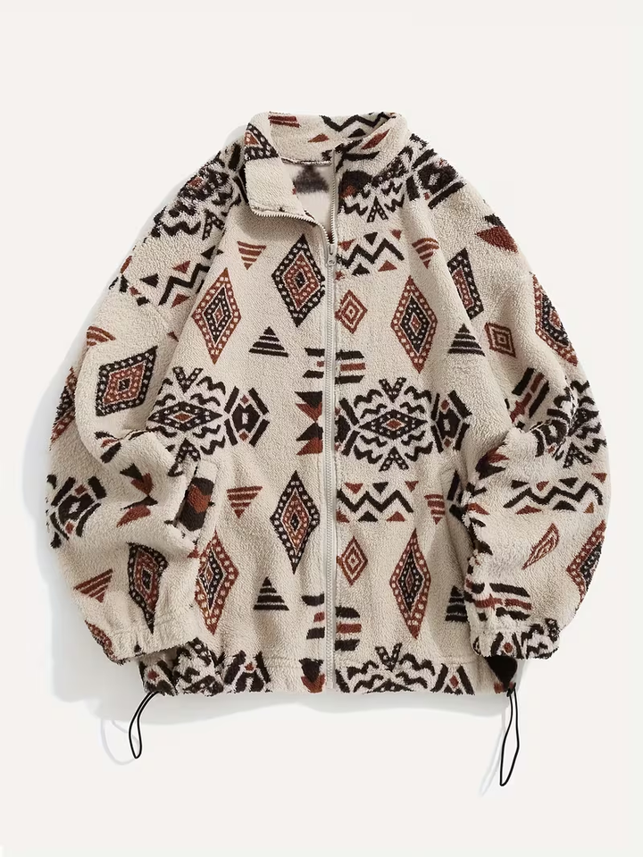 Sandra | Warme Bomber met Etnische Print
