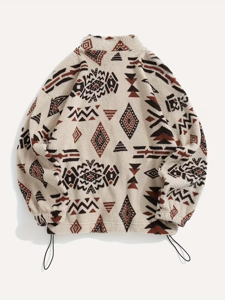 Sandra | Warme Bomber met Etnische Print