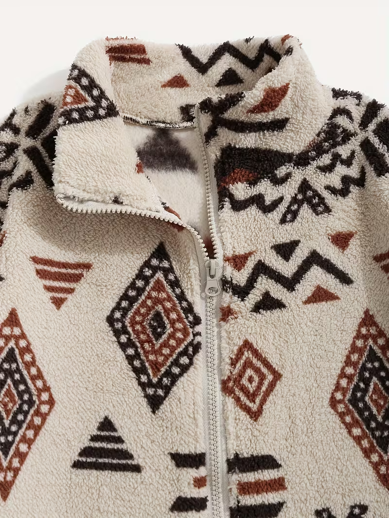 Puck | Warme Ritsjack met Aztekenprint