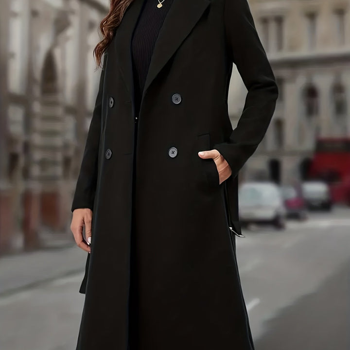 Esmee | Elegante Lange Dubbelrijer Mantel