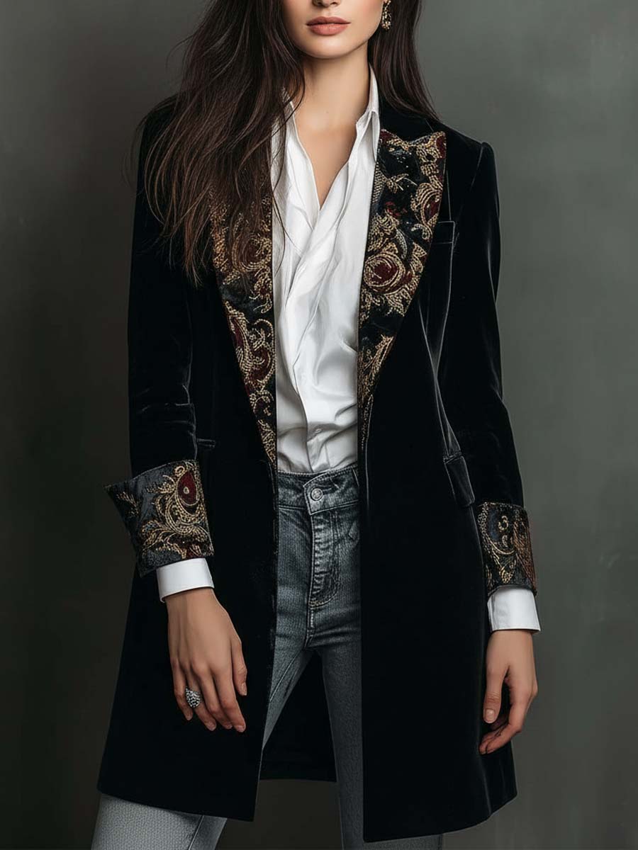 Reina | Verfijnde Blazer met Barokprint