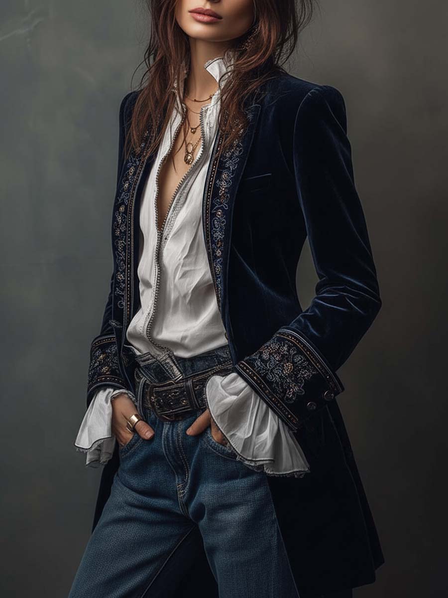 Rosalie | Geborduurde Lange Jas