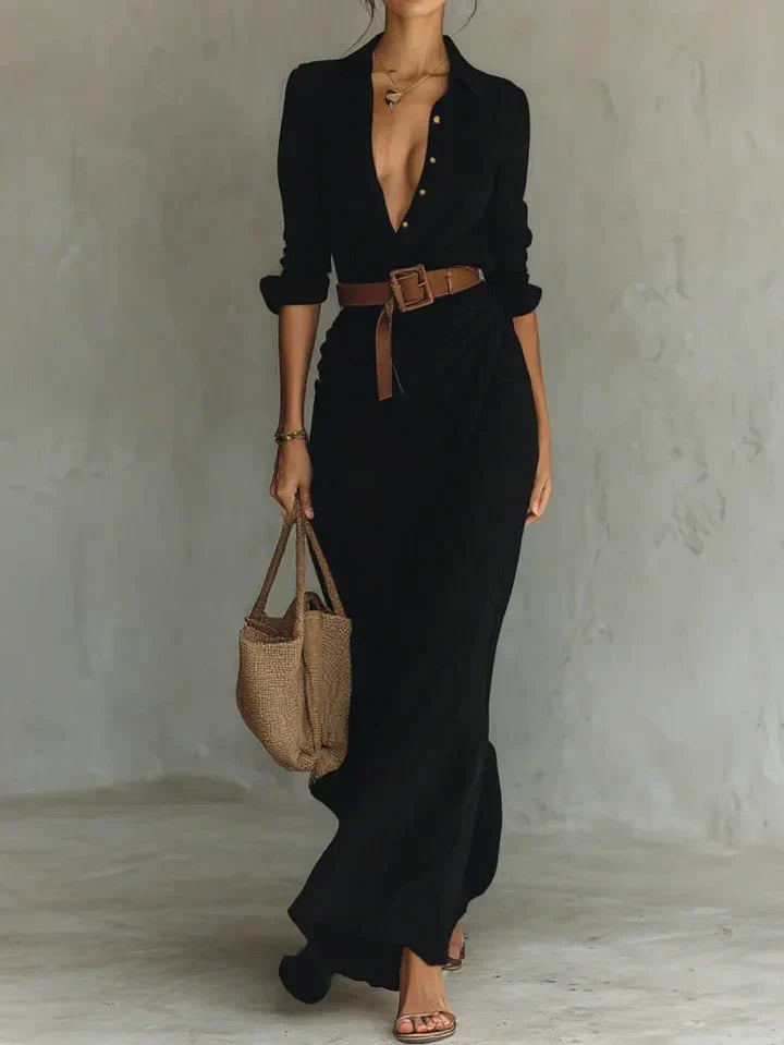 Nicolette | Getailleerde Wikkelmaxi-jurk