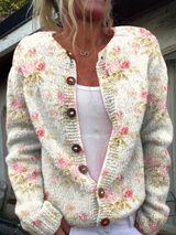 Aaltje | Bloemenprint Vest met Knopen
