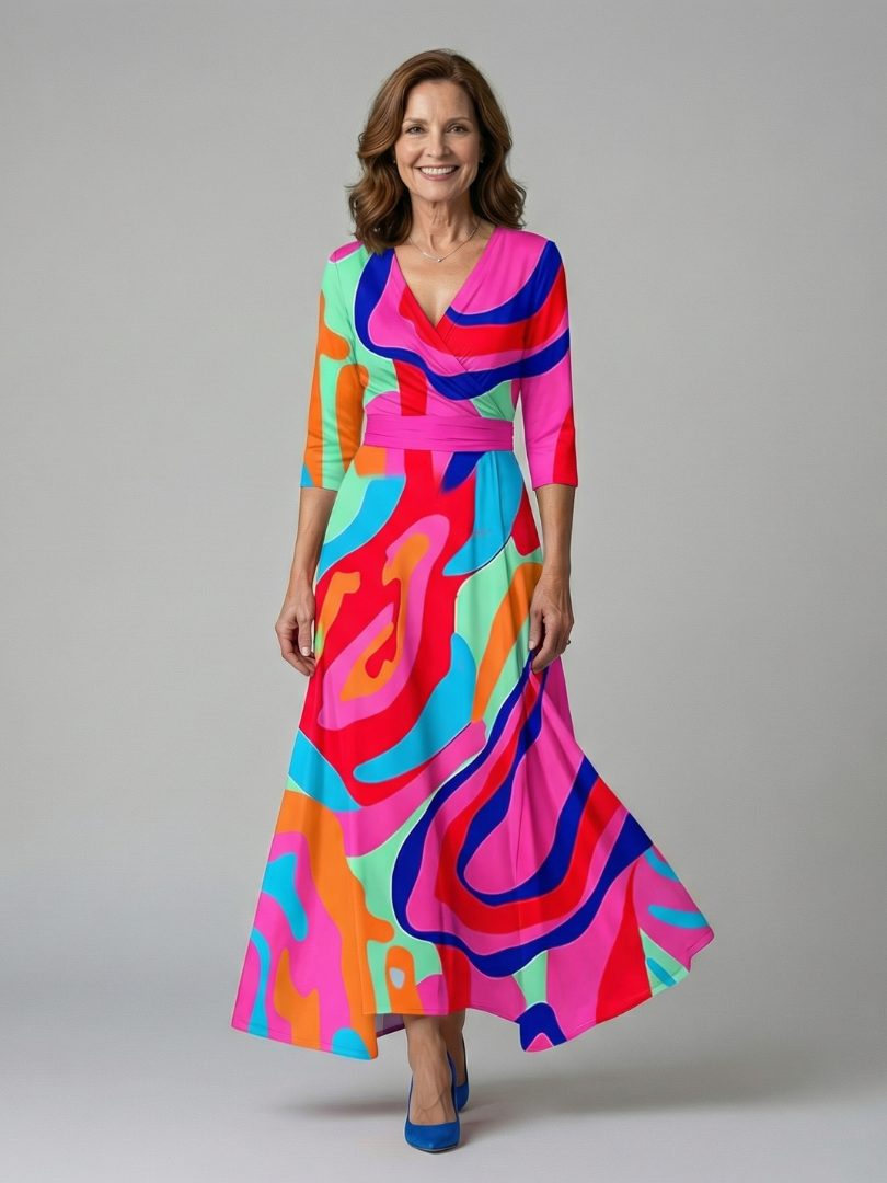 Josina | Bloemenprint Overslag Maxi-jurk