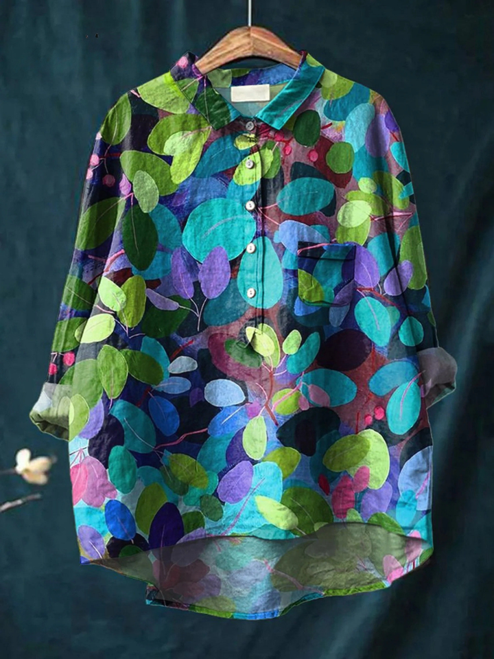 Katinka | Kleurrijke Bladerprint Blouse