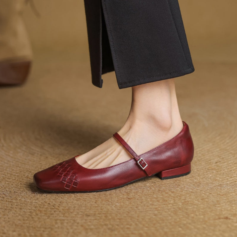 Diny | Elegante Vierkante Bandschoenen