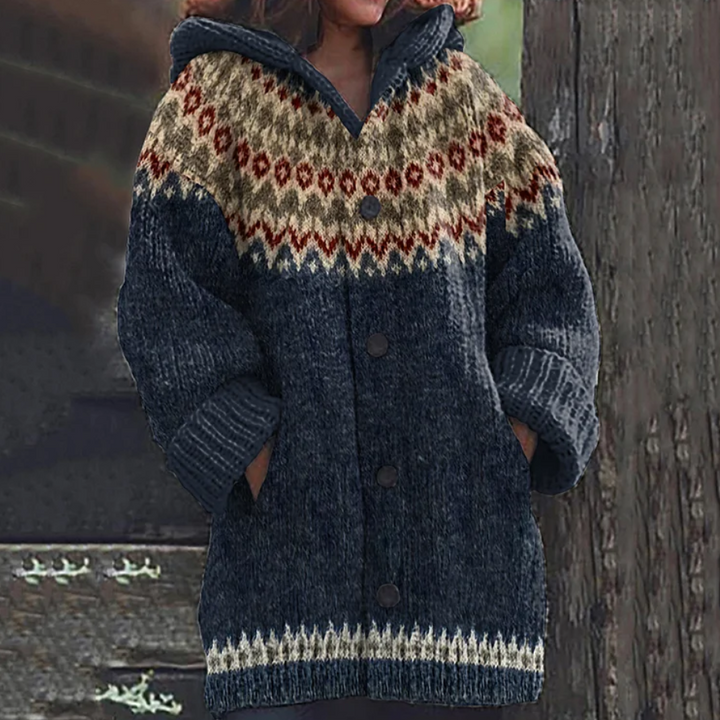 Tjitske | Warm Gebreid Vest met Capuchon