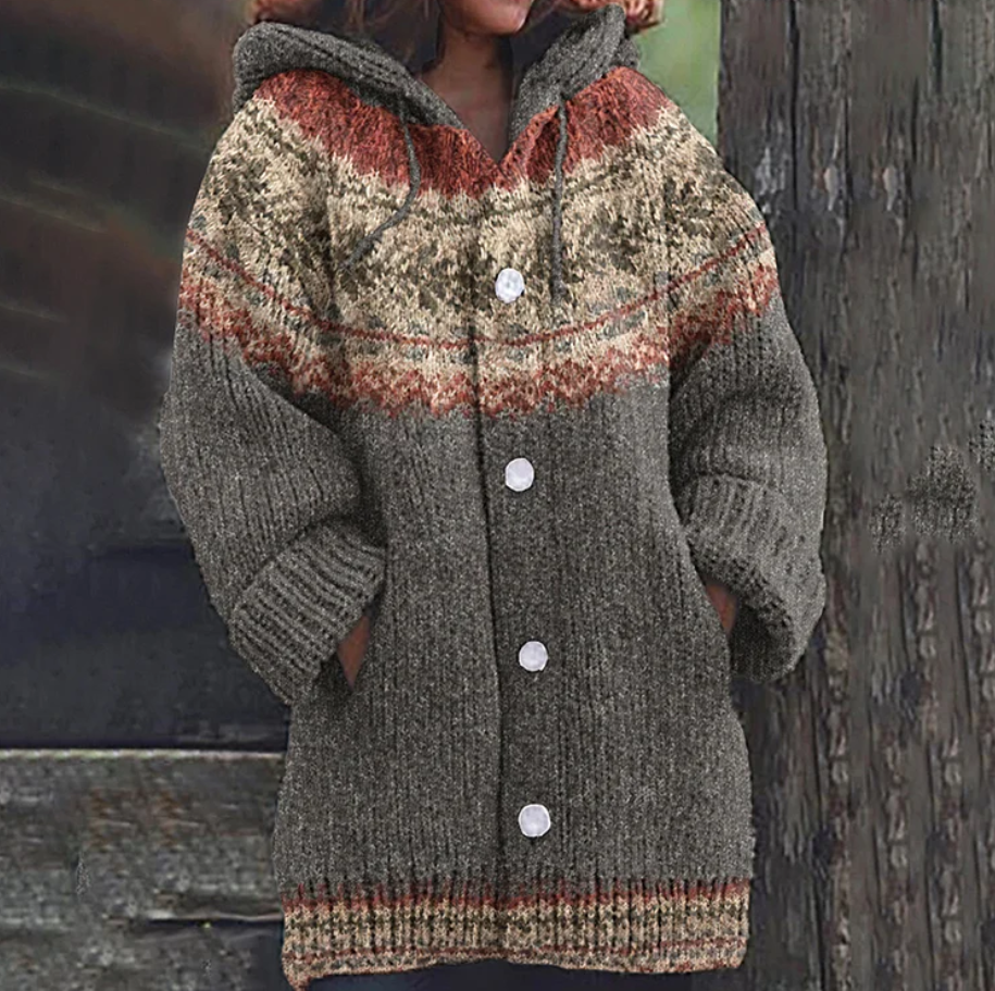 Thea | Warm Gebreid Vest met Capuchon