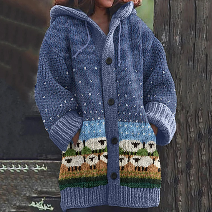 Tjitske | Warm Gebreid Vest met Capuchon