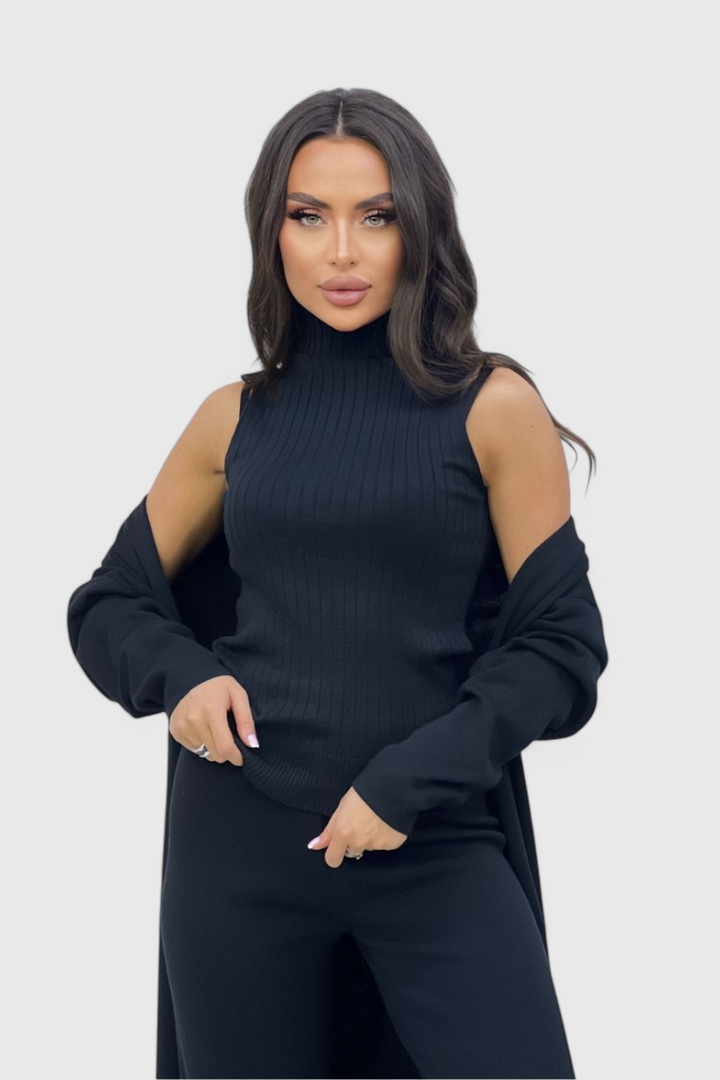 Elke | Elegante Driedelige Gebreide Set