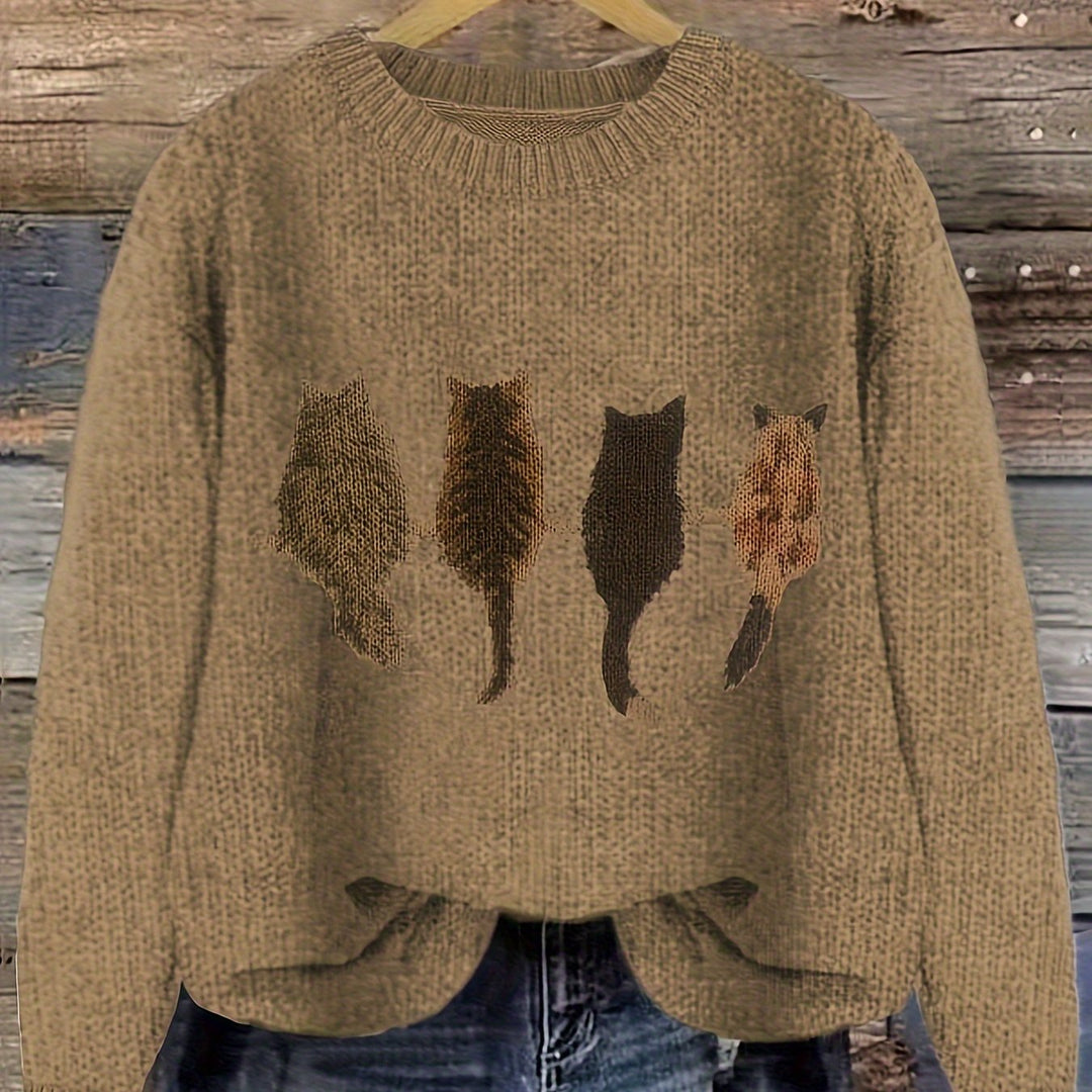Bep | Losse Kattenprint Trui