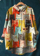 Rozalien | Vrolijke Blouse met Kattenprint
