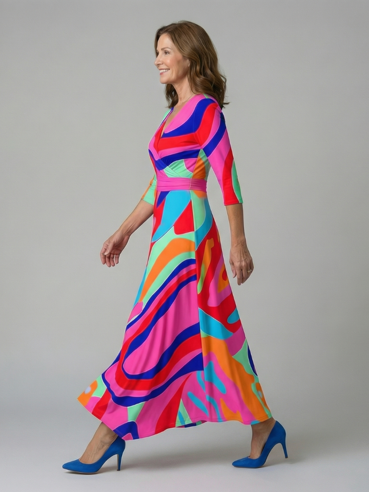 Josina | Bloemenprint Overslag Maxi-jurk