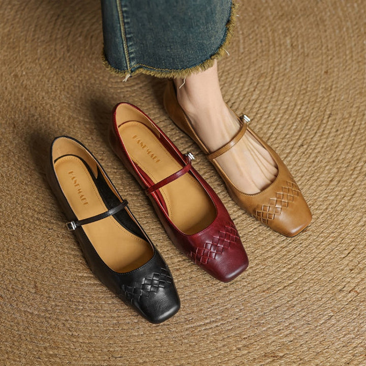 Diny | Elegante Vierkante Bandschoenen
