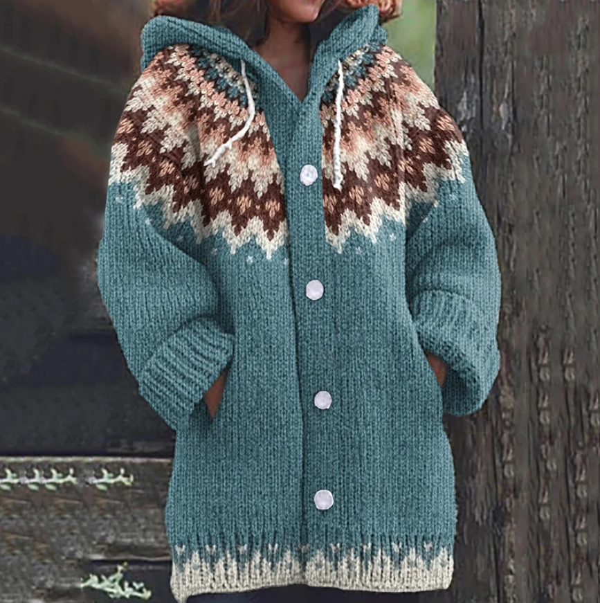 Tjitske | Warm Gebreid Vest met Capuchon