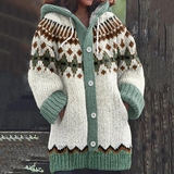 Sietske | Warm Capuchonvest met Noorse Print