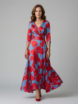 Josina | Bloemenprint Overslag Maxi-jurk