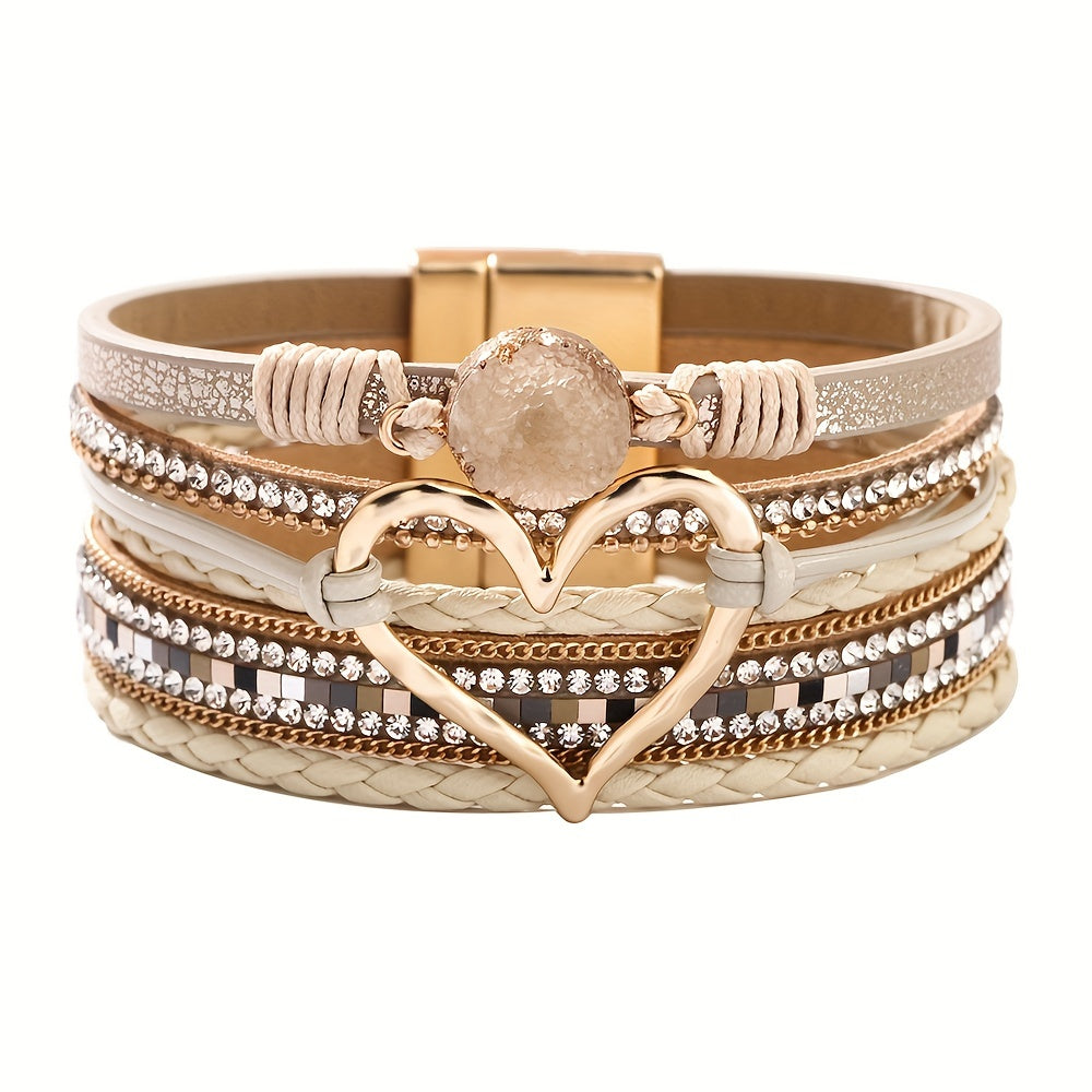 Britt | Bohemian Meerlaags Hart Armband