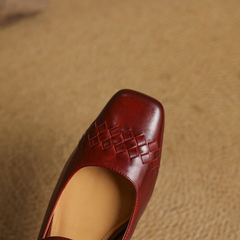 Diny | Elegante Vierkante Bandschoenen