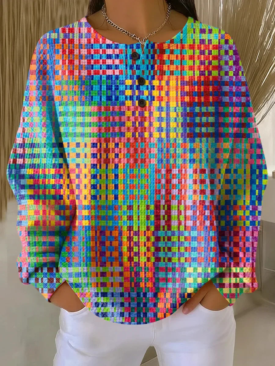 Paulien | Kleurrijke Geruite Trui