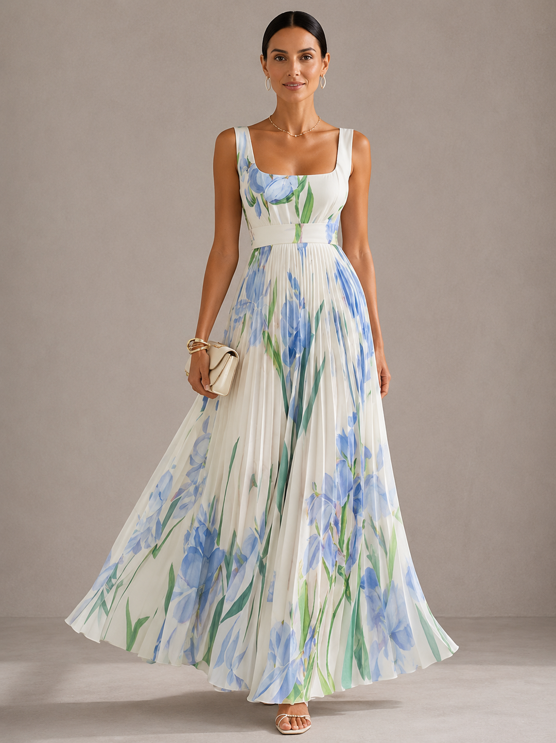 Ellis | Sierlijke Maxi-jurk met Bloemenprint
