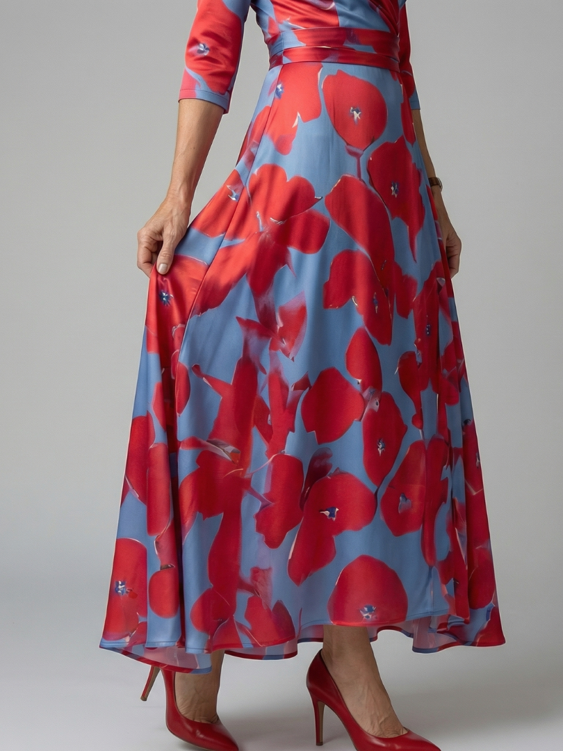 Josina | Bloemenprint Overslag Maxi-jurk