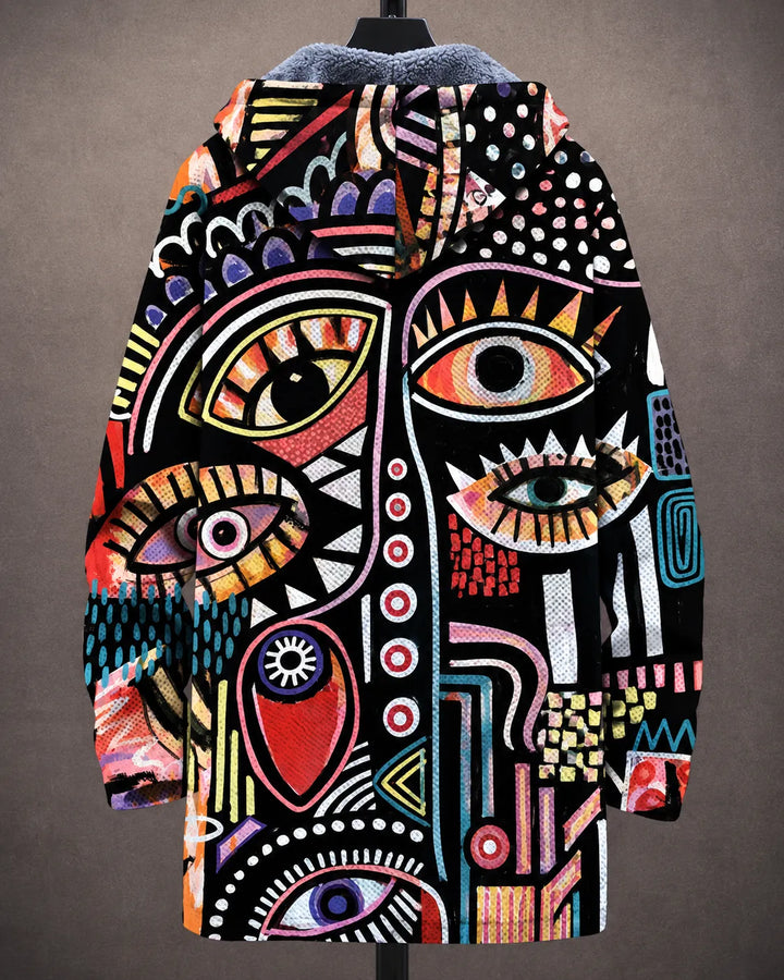 Hiltje | Artistieke Oog-print Capuchonjas