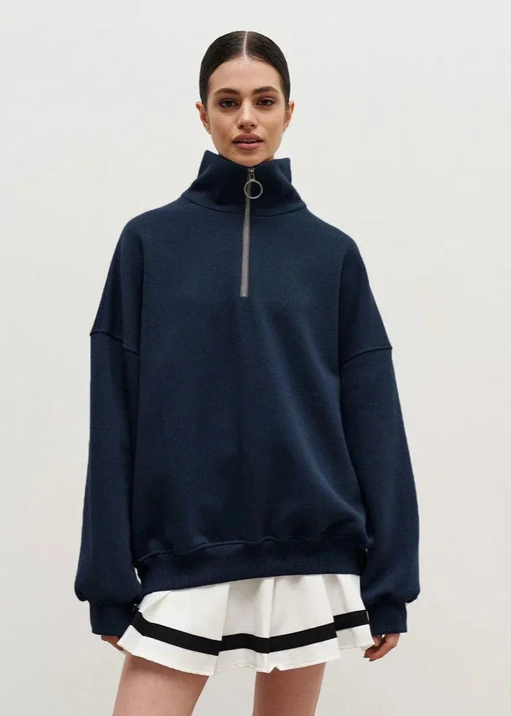 Thirza | Ruimvallende Halfzip Trui