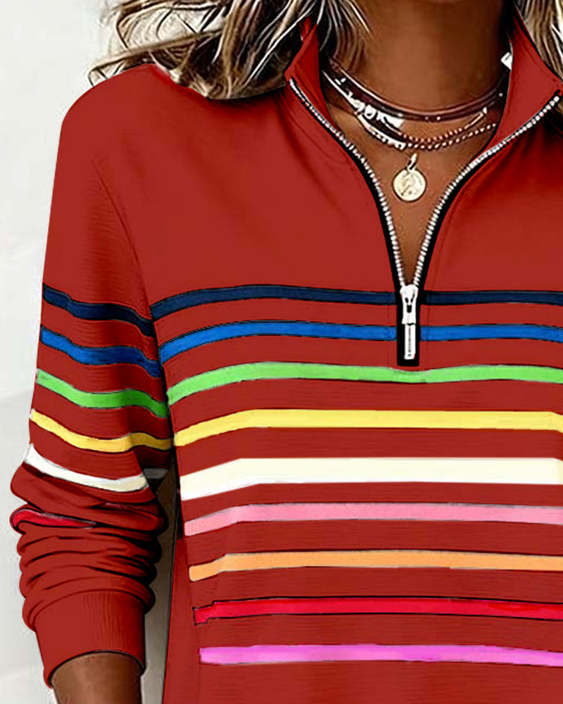 Marloeke | Sportieve Sweater met Ritskraag