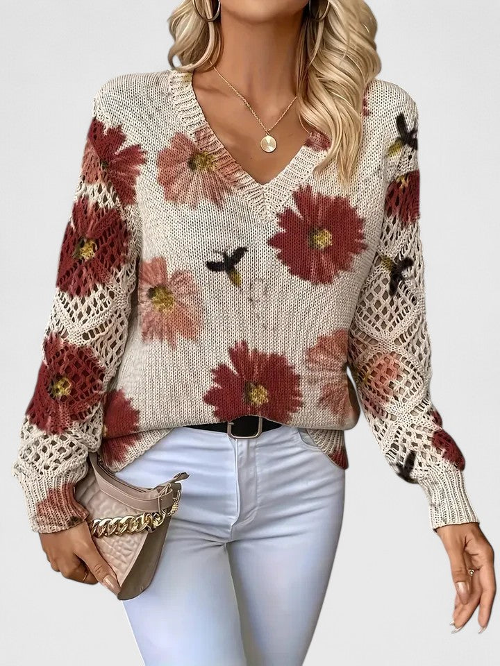 Mirte | Sierlijke Bloemenprint Trui