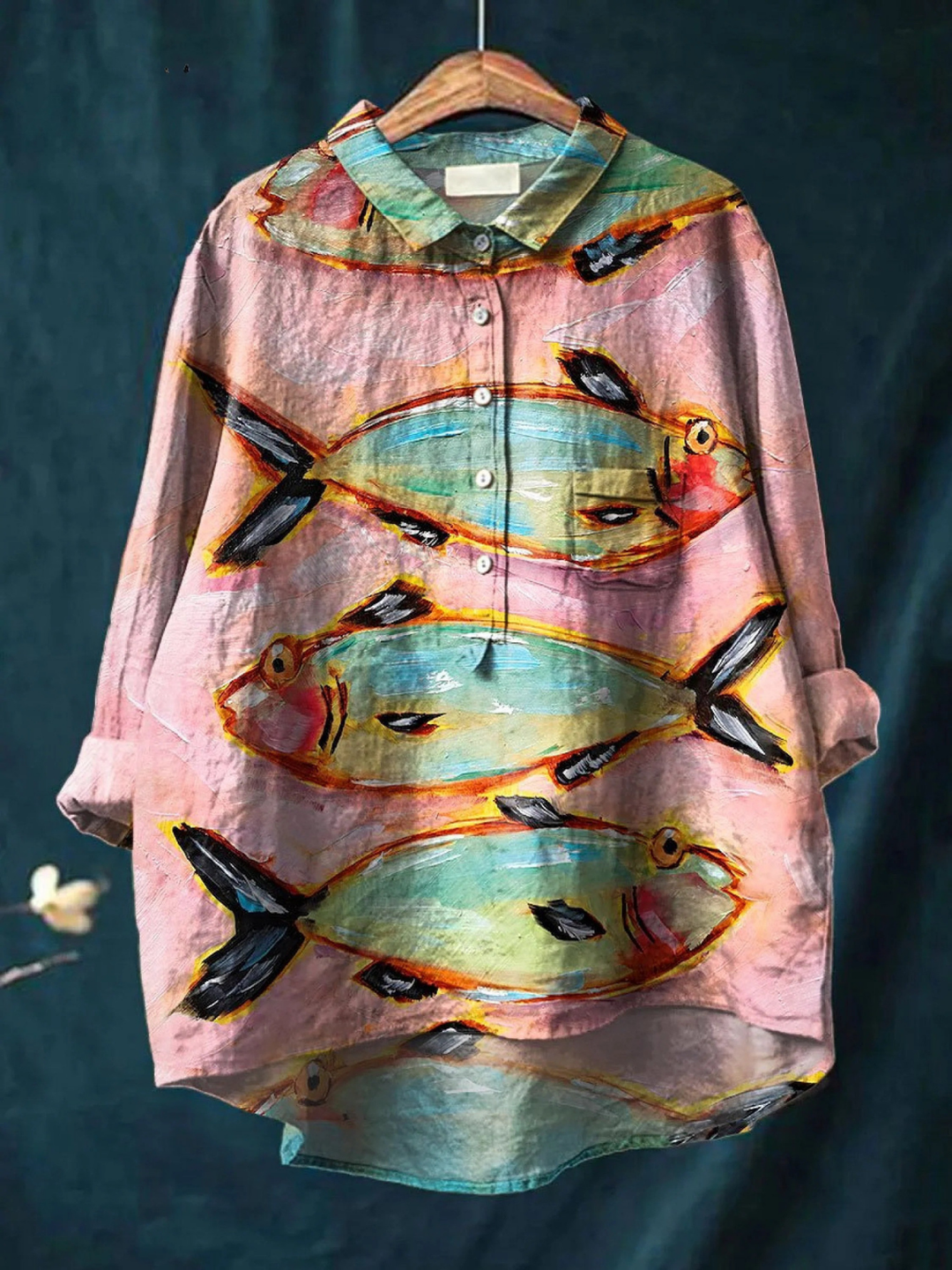 Reinske | Kunstzinnige Blouse met Visprint