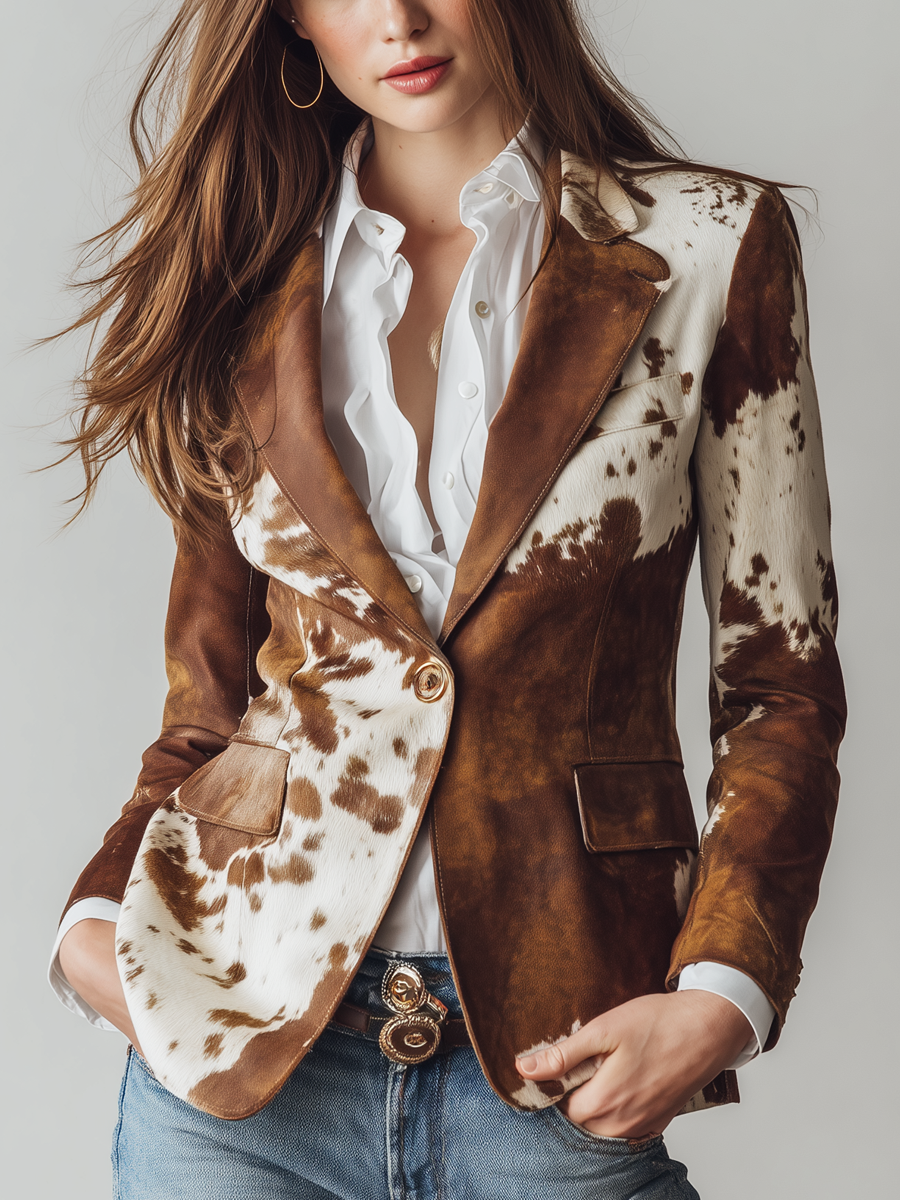 Hanna | Getailleerde Blazer met Vlekprint