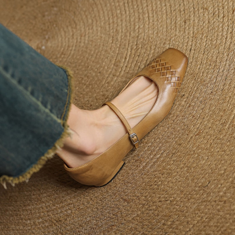Diny | Elegante Vierkante Bandschoenen