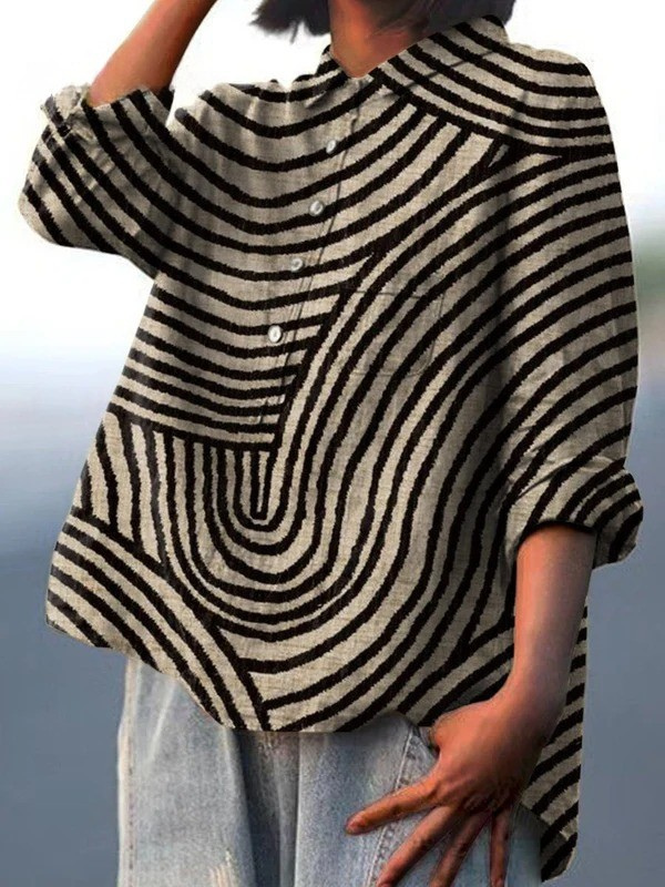 Annie | Grafische Golvende Blouse