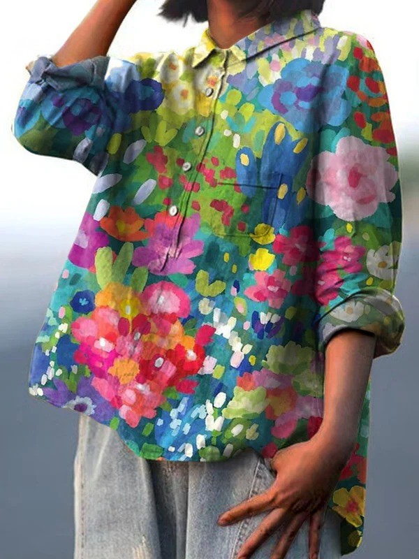 Margje | Bloemrijke Kunstprint Blouse