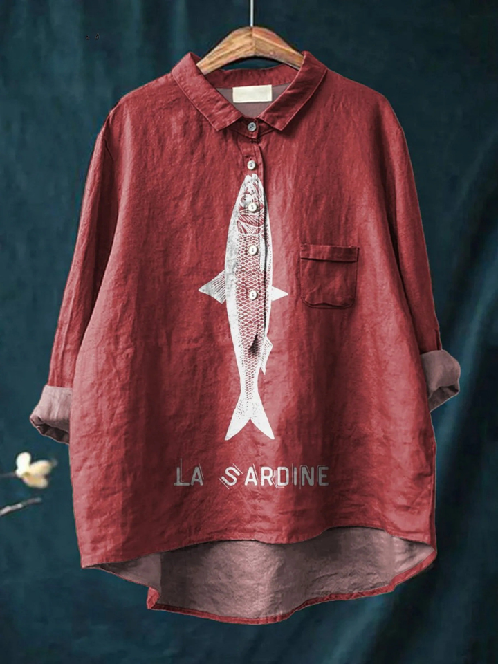 Lieke | Luchtige Blouse met Vissenprint