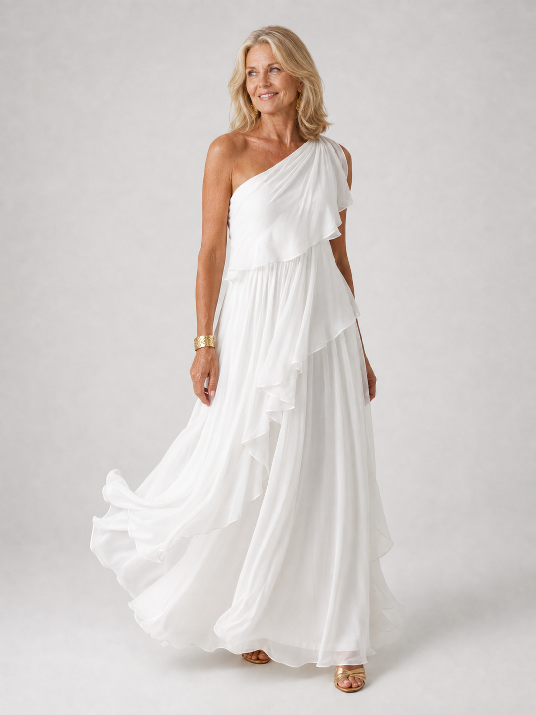 Femia | Elegante One-Shoulder Maxi-jurk