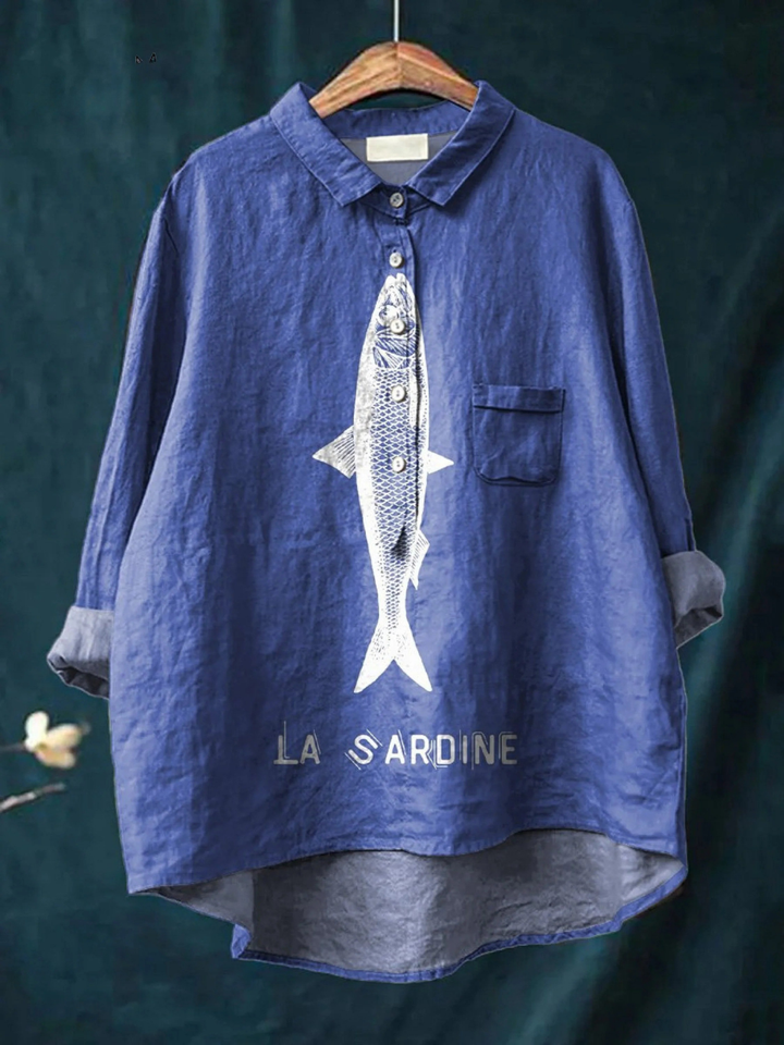 Lieke | Luchtige Blouse met Vissenprint