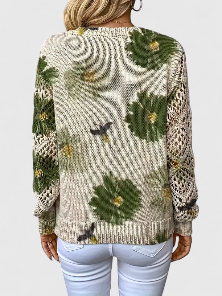 Mirte | Sierlijke Bloemenprint Trui