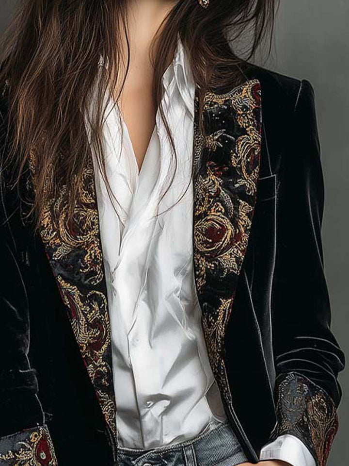 Reina | Verfijnde Blazer met Barokprint