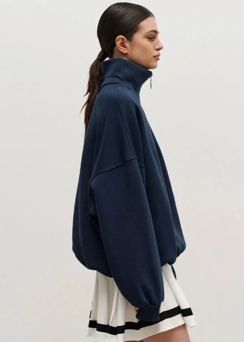 Thirza | Ruimvallende Halfzip Trui
