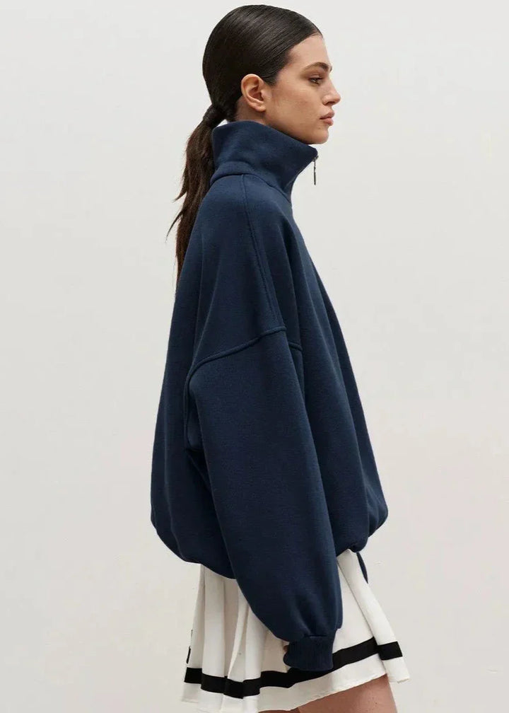 Thirza | Ruimvallende Halfzip Trui