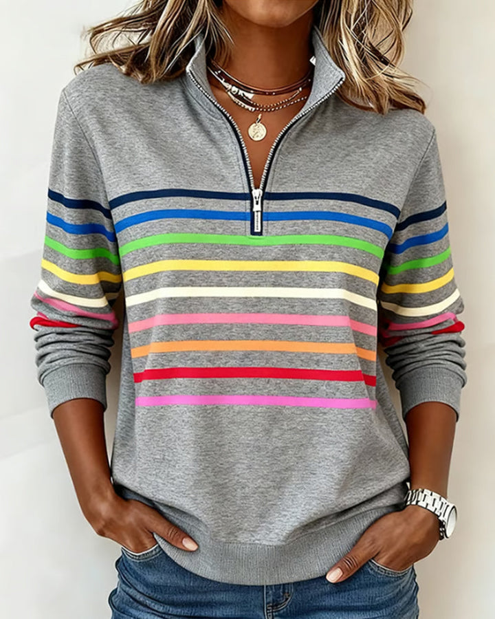 Marloeke | Sportieve Sweater met Ritskraag