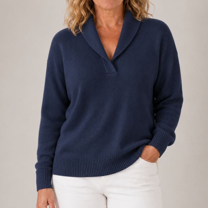 Manon | Elegante Trui met Sjaalkraag