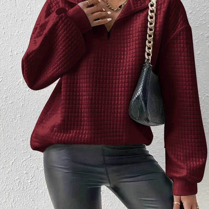 Jet | Zachte Wafel Trui met Ritskraag