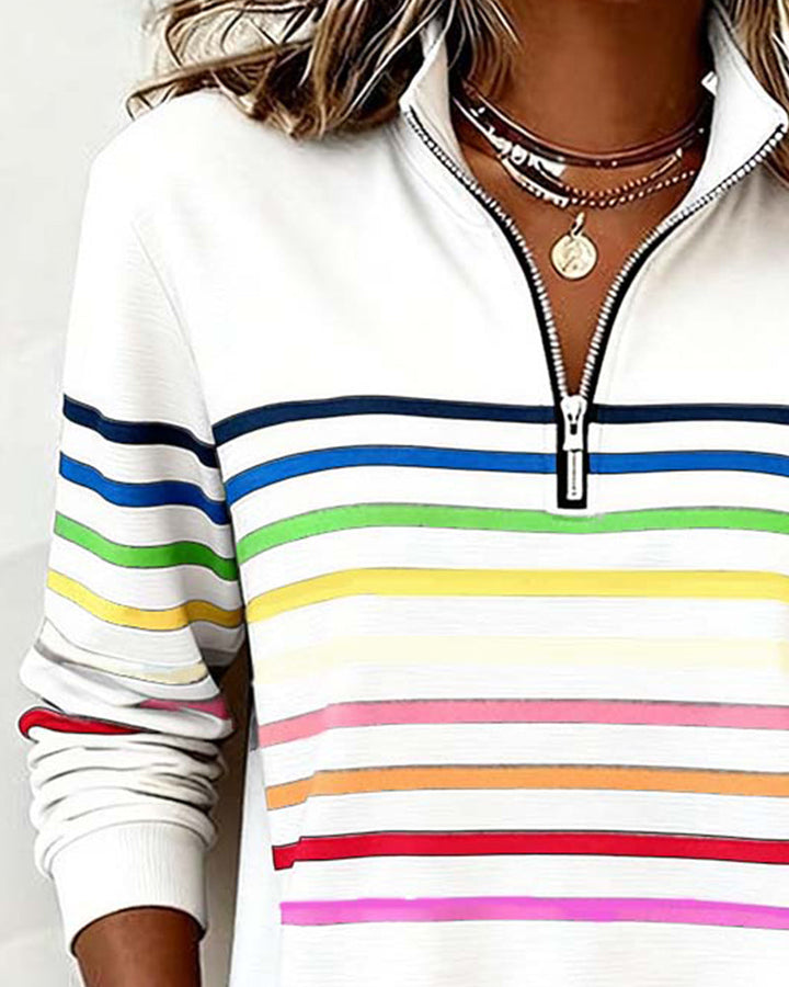 Marloeke | Sportieve Sweater met Ritskraag